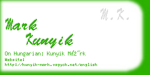 mark kunyik business card